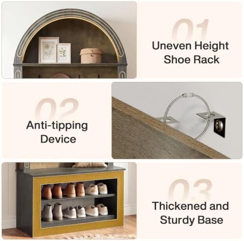 Tribesigns 70.87" Arched Hall Tree - Image 6