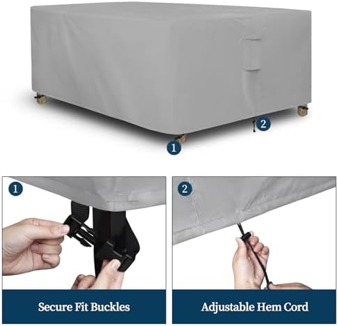 Easy-Going Rectangle Patio Furniture Cover Waterproof Outdoor Dining Table and - Image 5