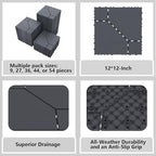 44 Interlocking Deck Tiles 12x12in +12 Edges Trim & 4 Corners - Image 7