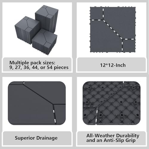 44 Interlocking Deck Tiles 12x12in +12 Edges Trim & 4 Corners - Image 7