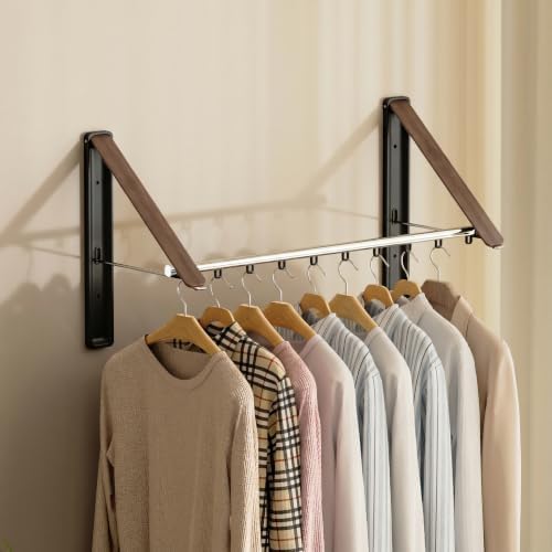 Clothes Drying Rack, Laundry Room Wall Mounted Retractable Clothes Hanger by Unknown