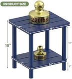 Outdoor Side Table with 2-Tier, Bamboo Small Patio Adirondack Tables - Image 2