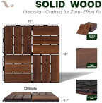 Acacia Interlocking Deck Tiles, 12 Slats - Image 2