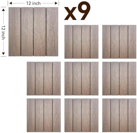 9 PCS WPC Rosewood Decking Tiles – Durable, Waterproof, Interlocking Outdoor - Image 2