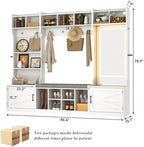 86.6''W Extra Large Farmhouse Hall Tree - Image 2
