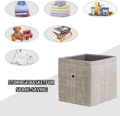 Foldable Storage Cubes Bins, 11 Inch Cloth Storage Cube Fabric Storage Box - Image 3