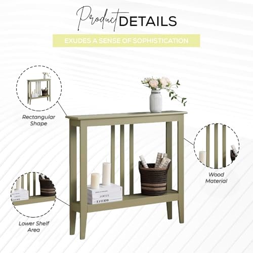 Kings Brand Narrow Console Table w/Storage Shelf - Image 3