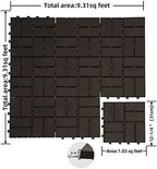 Domi Plastic Interlocking Deck Tiles, 9 Pieces One Pack, Dark Brown - Image 2