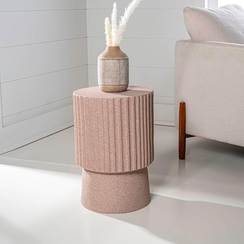 JONATHAN Y Louisa Outdoor Accent Table 19" Fluted Polyresin - Image 6
