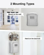 Puroma Key Lock Box Outdoor 4 Digit Code Combination Lockbox House 1 Silver - Image 2