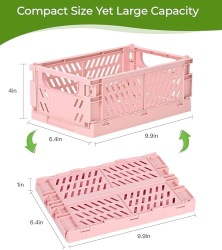 HUUSMOT 2-Pack Collapsible Plastic Storage Baskets, 9.8"x6.5"x3.8" - Image 3