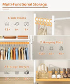 HOMIDEC Clothes Rack, 79.7" Double-Tier Clothing Rack - Image 4