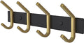 Coat Rack Wall Mount – Black and Gold Hook Rail by SAYONEYES