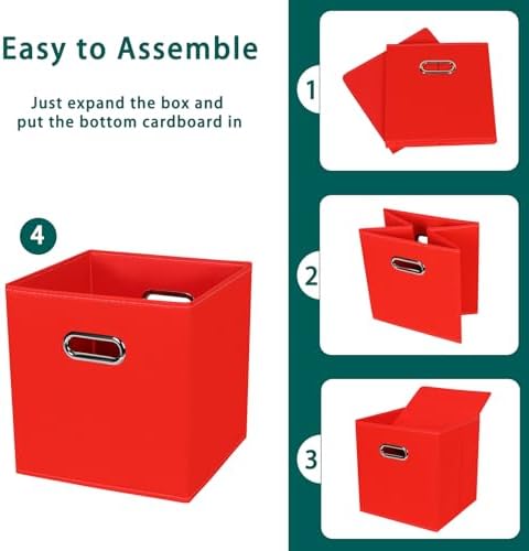 Black Foldable Storage Cubes Bins, Fabric Storage Box Cubes Organizer Baskets - Image 6