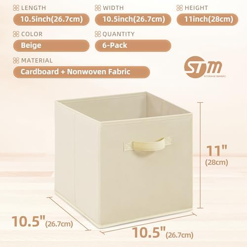 STORAGE MANIAC Storage Cubes, 11 Inch 6 Pack Collapsible Fabric Shelf Bins - Image 5