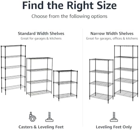 Amazon Basics 5-Shelf Adjustable Heavy Duty Steel Wire Storage Shelves - Image 6