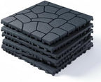 Interlocking Deck Tiles 44 Pack, Plastic Outdoor Deck Tiles by YumiMuasy