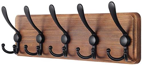 SKOLOO Rustic Coat Rack Wall Mount, Solid Wood by SKOLOO
