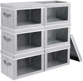 Homsorout Storage Bins with Lids, 6 Pack Large Storage Cubes with Window by Homsorout