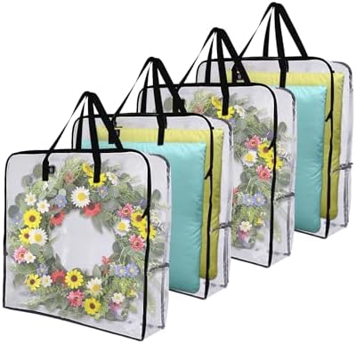 VENO 4 Pack Summer Wreath Storage Bag, Christmas Decoration Garland Container by Veno