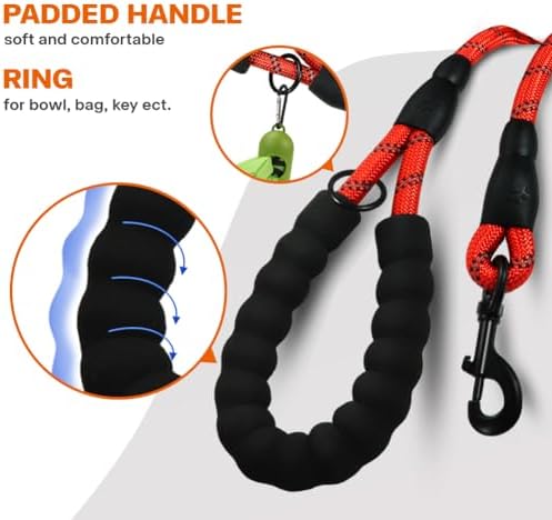 Taglory Rope Dog Leash for Medium Large Dogs, 4 FT Padded Handle - Image 4