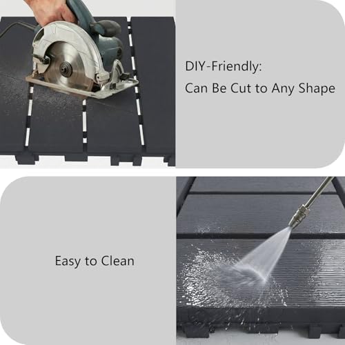 44 Pack Interlocking Deck Tiles, Easy Snap All-Weather Outdoor Deck Tiles - Image 4