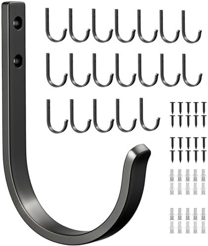 20-Pack Door Hooks for Coat and Towel Black by Josmimic