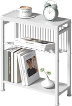 End Table for Small Space, 3-Tier Narrow Side Table by HOME