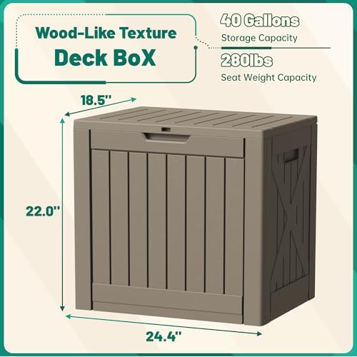 Devoko 40 Gallon Deck Box Lockable Outdoor Storage Box Waterproof - Image 7