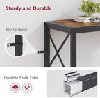 Tajsoon Console Table 28.3''L, 2 Tier Narrow Entryway Table Rustic Brown - Image 5