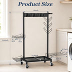 Broom Holder Cleaning Cart, Cleaning Supplies Organizer Adjustable - Image 2