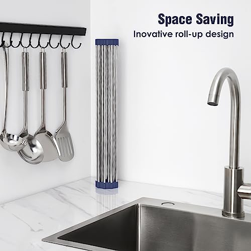 Tomorotec Roll Up Dish Drying Rack Over Sink, 304 Steel - Image 3