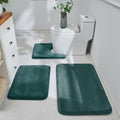 HUXMEYSON 3-Piece Memory Foam Bathroom Rug Set, Peacock Blue by HUXMEYSON