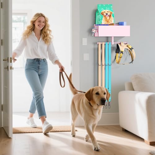 Dog Leash Holder for Wall, Dog Leash Hooks, Pet Stuff Organizer - Image 3