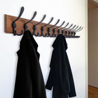 Wall Mount Coat Rack 47.3'' Burnt Brown Hanger - Image 5