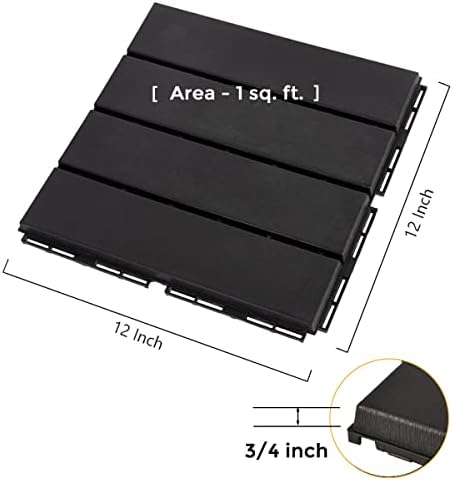ASTEROUTDOOR Interlocking Deck Tiles Plastic Waterproof Outdoor Flooring 12" x - Image 3