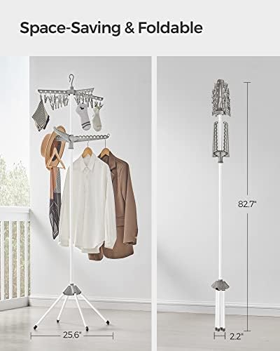 SONGMICS Clothes Drying Rack, 72.8-Inch Drying Rack, 3 Rotatable Arms - Image 3