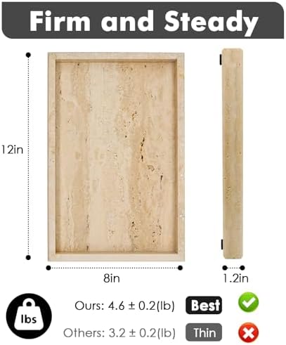 Real Natural Travertine Tray for Bathroom, Kitchen Counter - Image 2