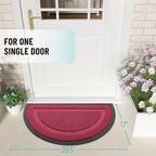 OLANLY Half Circle Front Door Mat Outside 29.5x17 All-Season Rubber Doormat - Image 2