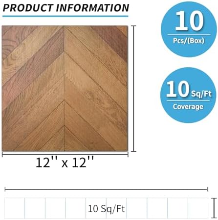 Art3d 10-Pack Herringbone Peel and Stick Floor Tiles - Image 5