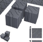 44 Pack Interlocking Deck Tiles, Easy Snap All-Weather Outdoor Deck Tiles by Unknown