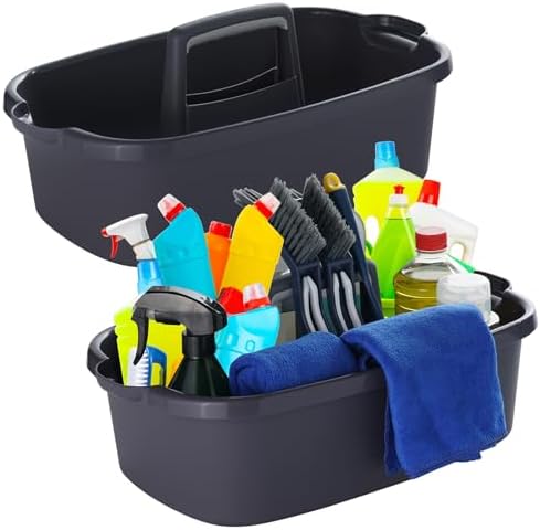 2-Pack Large Gray Cleaning Caddy by Omirome