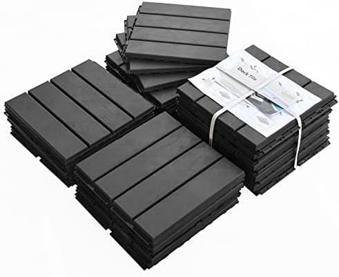 Patio Interlocking Deck Tiles, Four Slat Plastic Outdoor Flooring Tile All by domioutdoorliving