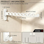 Wall Mounted Clothes Hanger Rack, Foldable Space Saving Laundry Rack - Image 7