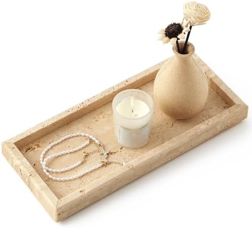 Real Natural Small Travertine Tray by Zilukar