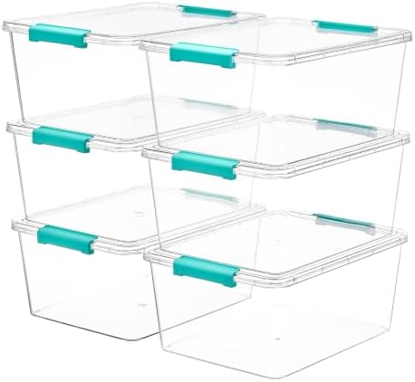 Vtopmart 6 Pack 12 Qt Clear Craft Storage Bins by Vtopmart
