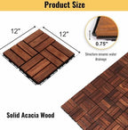 Acacia Wood Interlocking Deck Tiles - Image 2