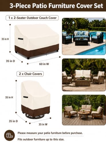 Patio Furniture Covers 3 Piece Set - Image 5