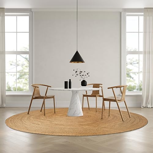 Hausattire Jute Braided Woven Area Rug 8 Feet Round by Hausattire