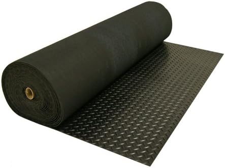 Rubber-Cal Diamond-Plate Rubber Flooring Roll - 3 mm x 4 ft x 1 ft Roll - Black - Image 4